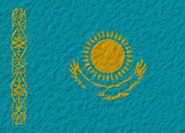 Kazajstán bandera piedra —  Fotos de Stock