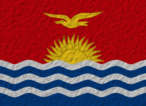 Kiribati bandera piedra —  Fotos de Stock