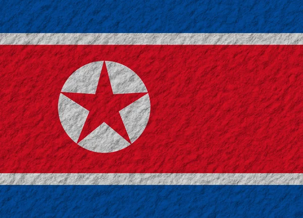 North Korea flag stone — Stock Photo, Image