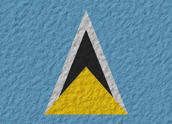 Saint Lucia zászló kő — Stock Fotó