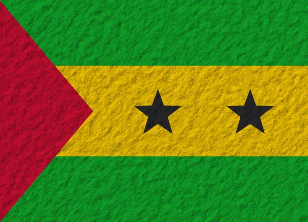 Sao Tome och Principe flagga sten — Stockfoto