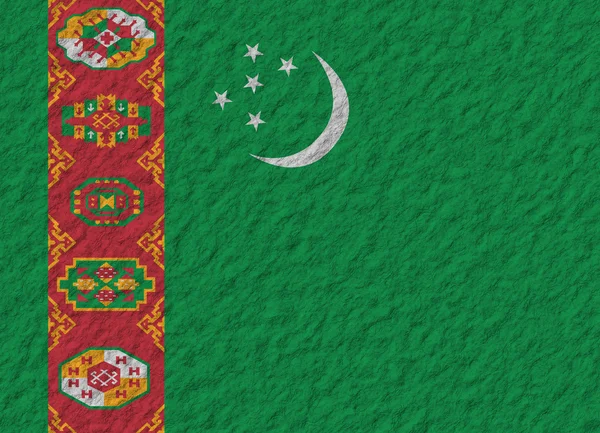 Turkmenistán bandera piedra —  Fotos de Stock