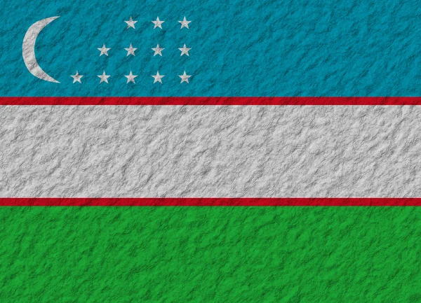 Üzbegisztán zászló kő — Stock Fotó