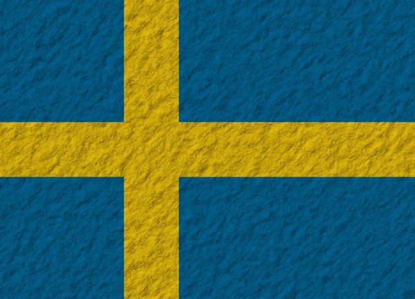 Svédország lobogója kő — Stock Fotó