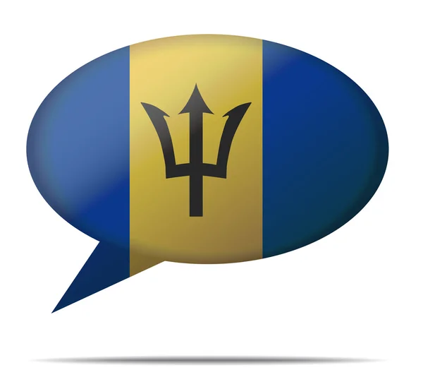 Mowy Bańka flaga Barbadosu — Wektor stockowy