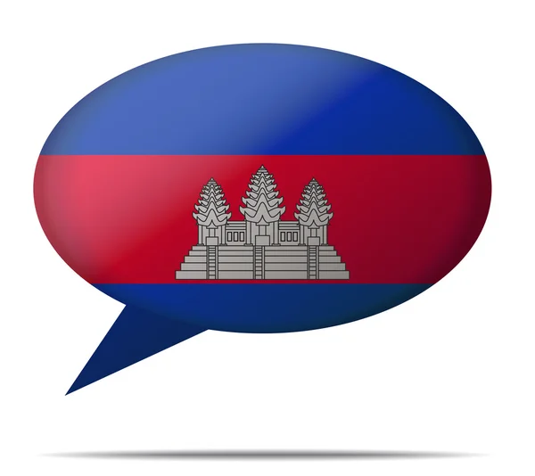 Discours Bubble Flag Cambodge — Image vectorielle