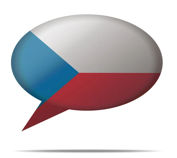 Speech Bubble Flag Czech — Stock Vector