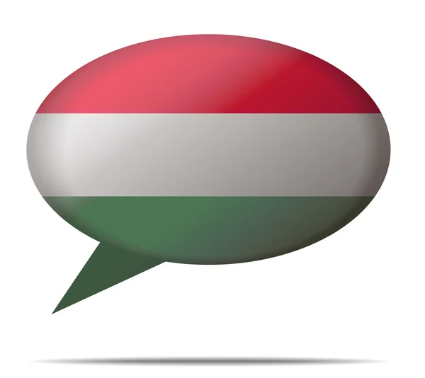 Řeč bublina vlajka Maďarska — Stockový vektor