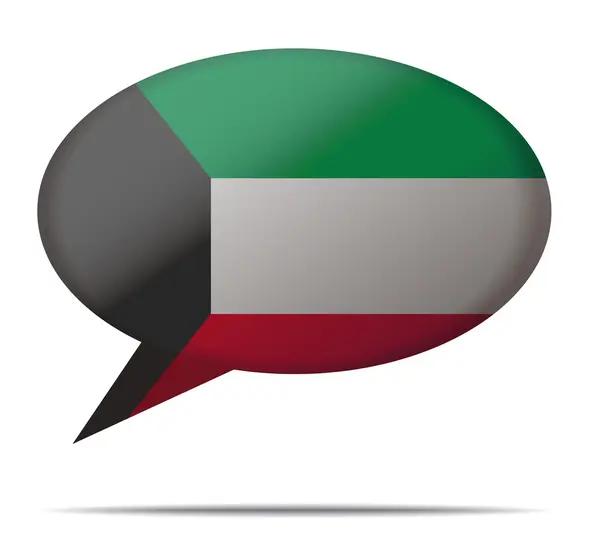 Discurso Bandera de burbuja Kuwait — Vector de stock