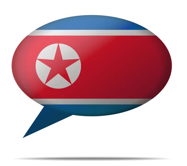 Speech Bubble Flag North Korea — Stock Vector