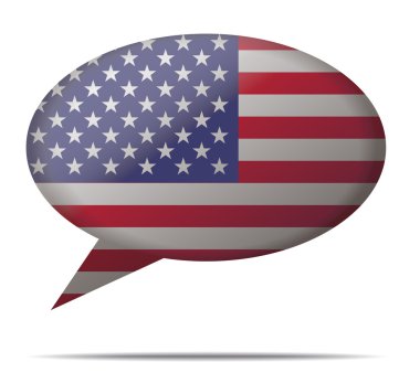 Konuşma balonu bayrak Amerika Birleşik Devletleri