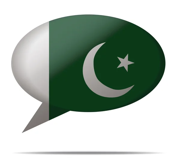 Discurso Bandera de burbuja Pakistán — Vector de stock