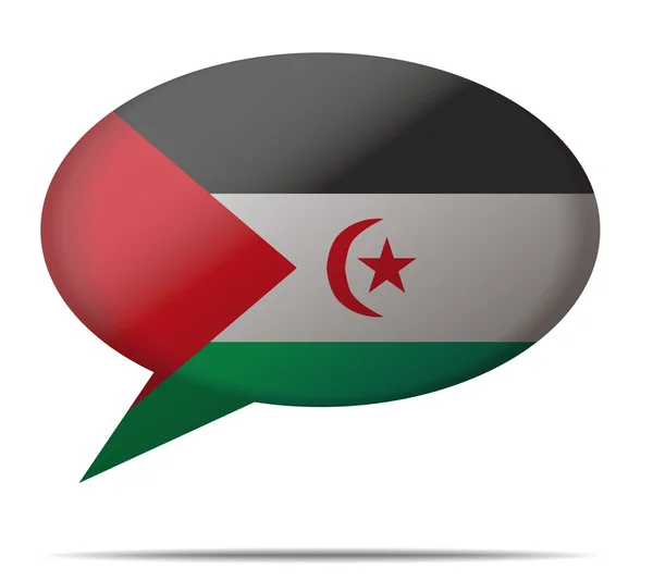 Speech Bubble Flag Sahrawi Arab Democratic Republic — Stock Vector