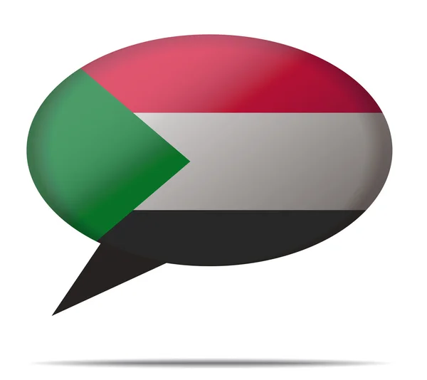 Discurso Bandera de burbuja Sudán — Vector de stock
