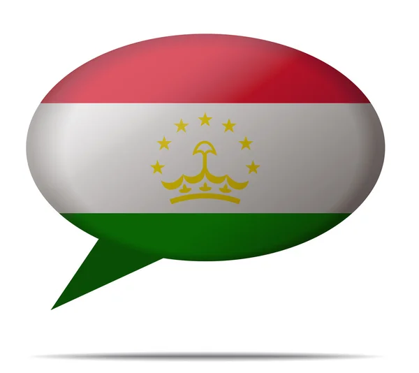 Řeč bublina Vlajka Tádžikistánu — Stockový vektor