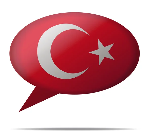 Speech Bubble Bandeira Turquia —  Vetores de Stock