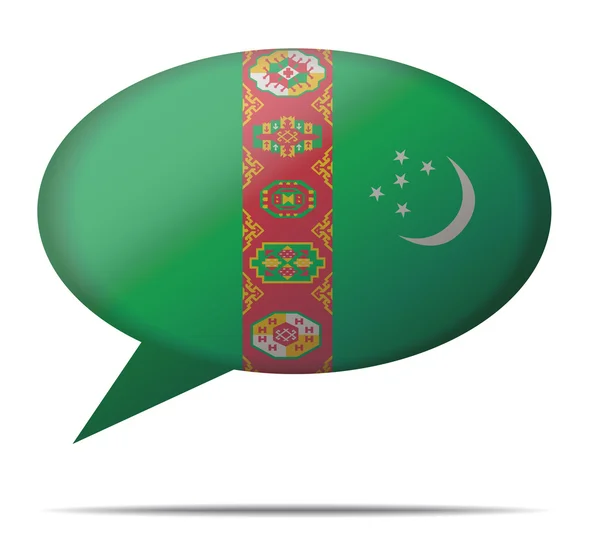 Tal bubbla flagga Turkmenistan — Stock vektor