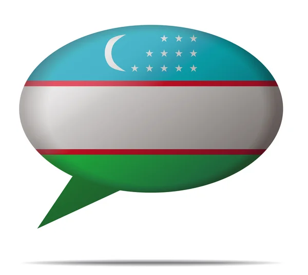 Řeč bublina Vlajka Uzbekistánu — Stockový vektor