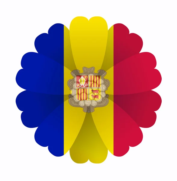 Flagga blomma Andorra — Stock vektor