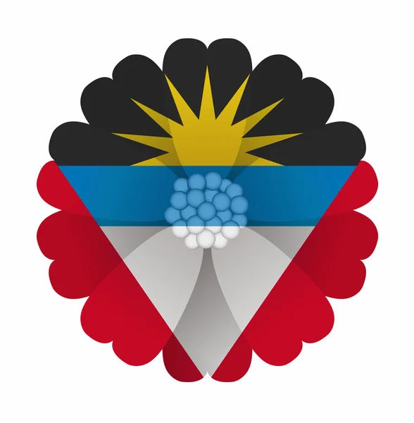 Vlag van bloem Antigua en Barbuda — Stockvector