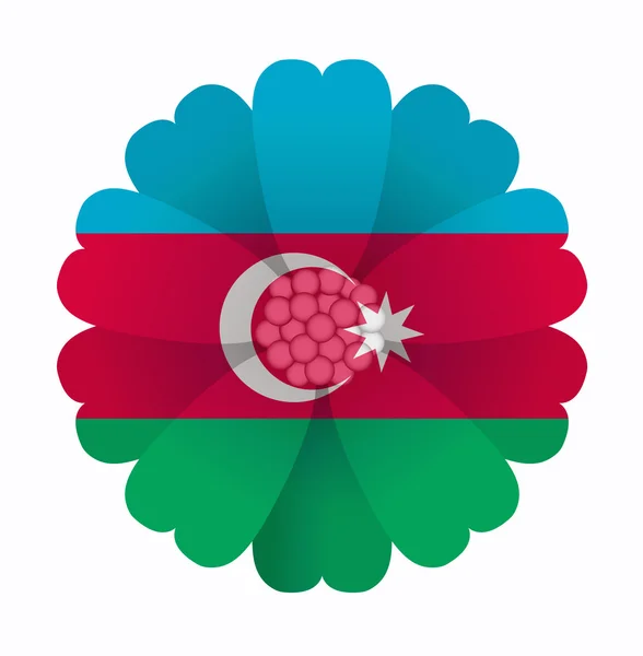 Flor de la bandera Azerbaiyán — Vector de stock