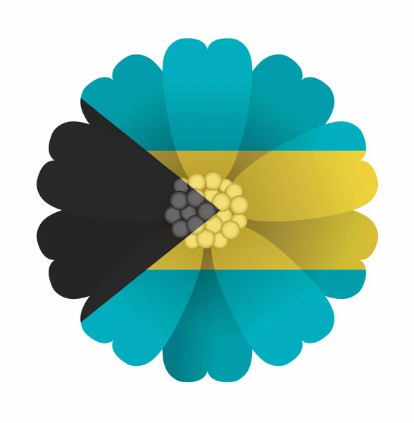 Vlag van de Bahamas bloem — Stockvector