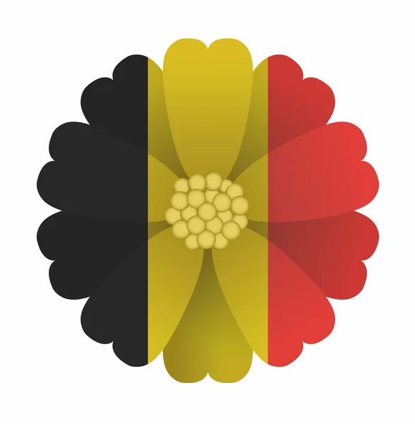 Fleur drapeau Belgique — Image vectorielle