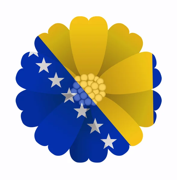 Flagga blomma Bosnien och Hercegovina — Stock vektor