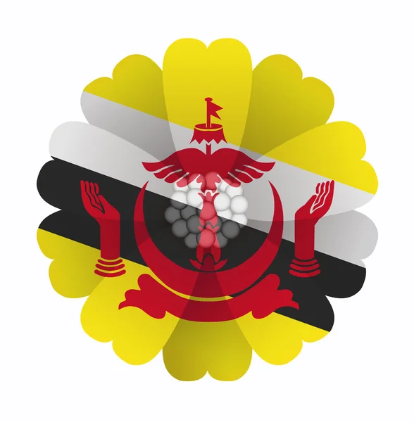 Vlag bloem Brunei — Stockvector