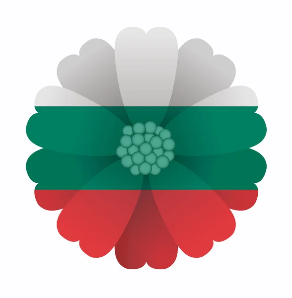 Flor de bandera Bulgaria — Vector de stock