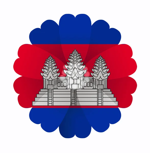 Drapeau fleur Cambodge — Image vectorielle