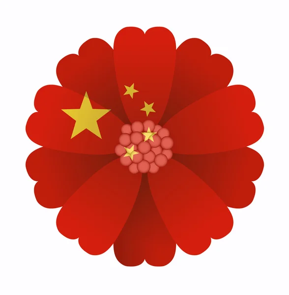 Flag flower China — Stock Vector