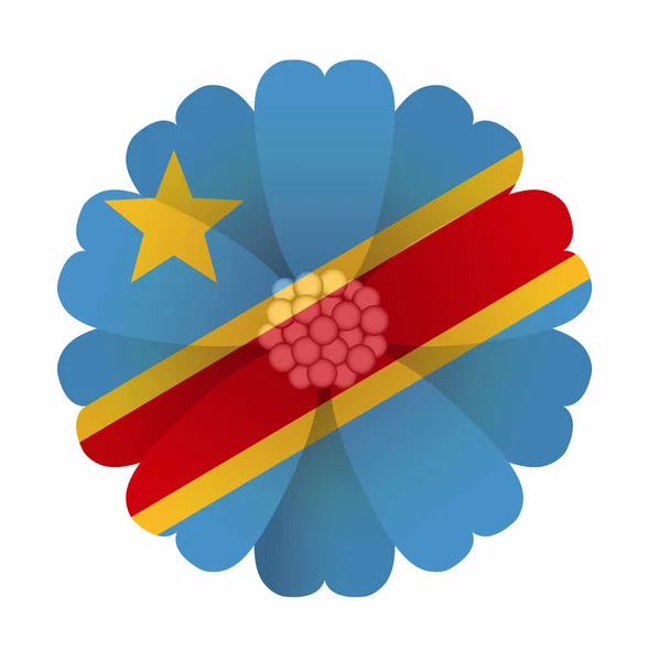 Flag flower Democratic Republic of the Congo — Stock Vector