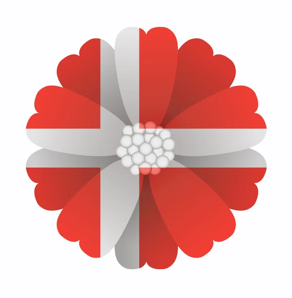 Danimarka bayrağı çiçek — Stok Vektör