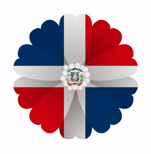 Прапор квітка Домініканська Республіка — стоковий вектор