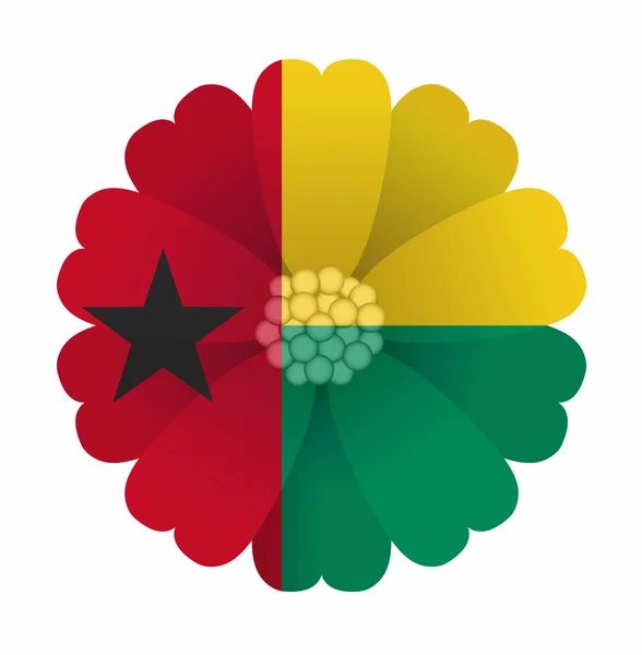 Vlajka květina Guinea Bissau — Stockový vektor