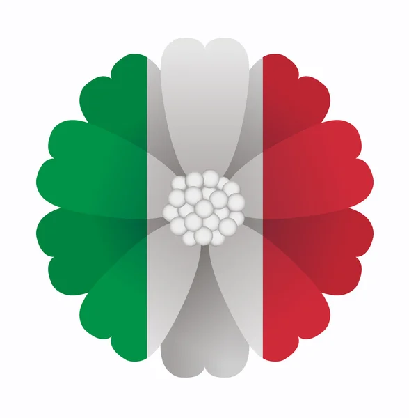 Bandiera fiore Italia — Vettoriale Stock