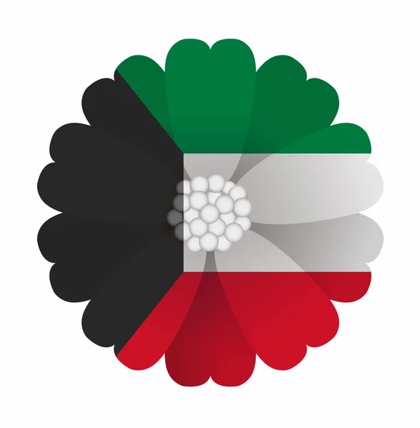 Flor de bandera Kuwait — Vector de stock