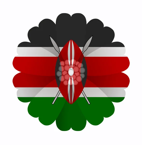 Drapeau fleur Kenya — Image vectorielle