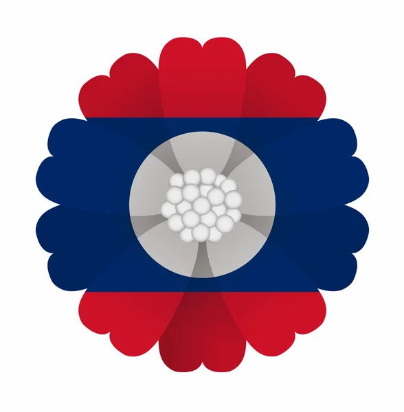 Drapeau fleur Laos — Image vectorielle