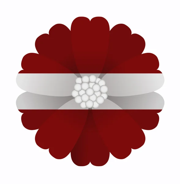 Drapeau fleur Lettonie — Image vectorielle