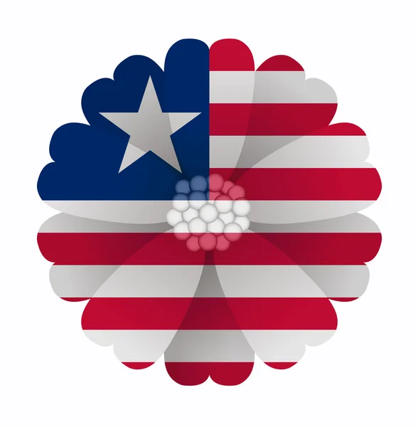 Flor de la bandera Liberia — Archivo Imágenes Vectoriales