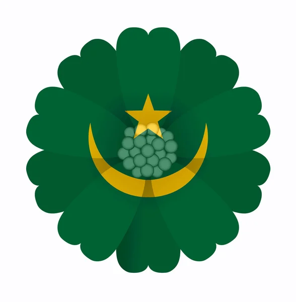 Flagga blomma Mauretanien — Stock vektor