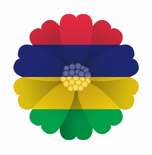 Bandiera fiore Mauritius — Vettoriale Stock