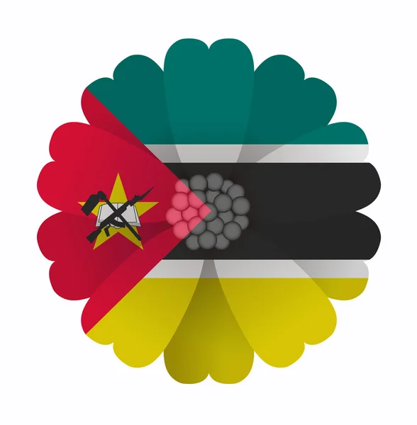 Bandiera fiore Mozambico — Vettoriale Stock