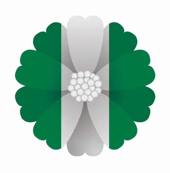 Bayrak çiçek Nijerya — Stok Vektör