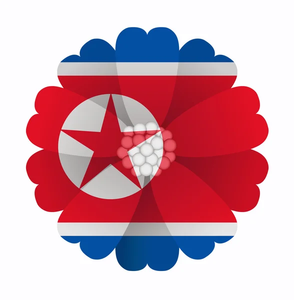 Flag flower North Korea — Stock Vector