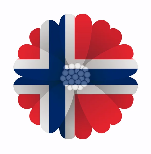 Flor da bandeira Noruega — Vetor de Stock