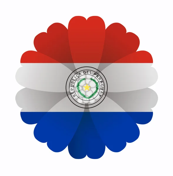 Bandiera fiore Paraguay — Vettoriale Stock