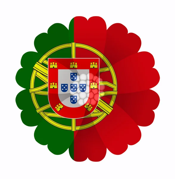 Fleur de drapeau Portugal — Image vectorielle